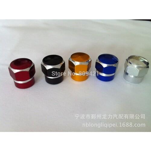 WholeSale 1000pcs/lot aluminum automobile Bicycle tire valve cap color hexagonal onyx colored valve cover Hex Valve Dust Cap