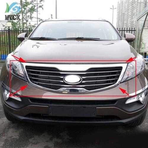 Original ABS Chrome Front Grille Around Trim Racing Grills Trim Fit For Kia Sportager model 2