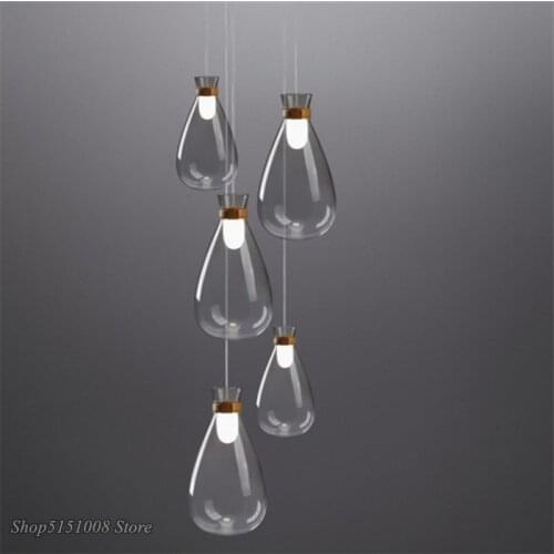 Nordic Pendant Lights Glass Pendant Lamps modern Loft Industrial Hanging Lamp Gradient Smoky Grey Lamparas Home decor Fixtures