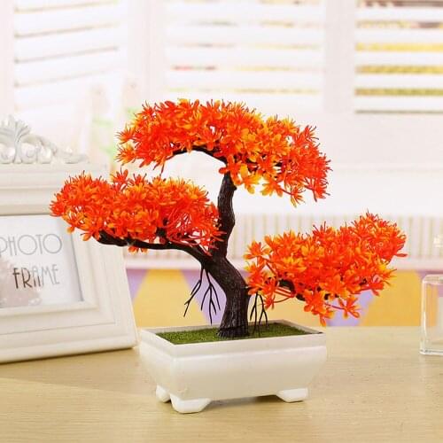 WELCOMING PINE BONSAI SIMULATION ARTIFICIAL POTTED PLANT ORNAMENTS DECORTIVE 1x