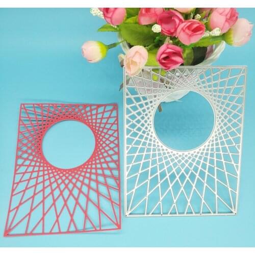 The circled rectangular cutting template is used for metal cutting of DIY scrapbooks, used for card making, embossing crafts