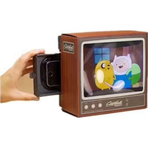 Retro 3D Mobile Phone Screen Magnifier Portable HD Video Amplifier for Book Newspaper Movie Game Magnifying with Sound Amplifier