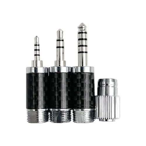 Self-locking replaceable plug 4.4 / 3.5 / 2.5mm balanced / 3.5mm single-ended plug Pure copper Rhodium plated