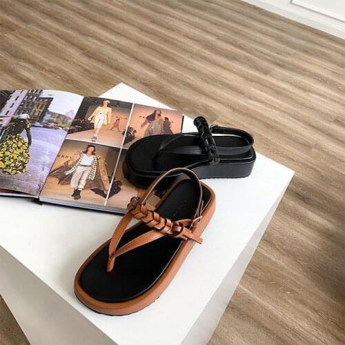 Women Summer Platform Shoes Boho Artisanal Flat Sandals Ladies Flip Flop Slippers Sandalia Feminina Handmade Greek Style Sandals