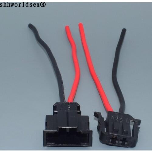 Shhworldsea 3.5mm Female Male Auto 2 Pin ABS Sensor Wire Harness Connector Socket Use For VW Golf