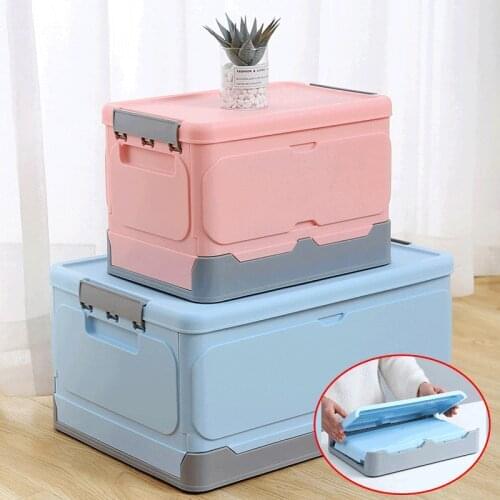 Folding Storage Box Student Book Organizer Household Clothes Toy Doll Plastic Storage Container Foldable Organizer Box For Trunk