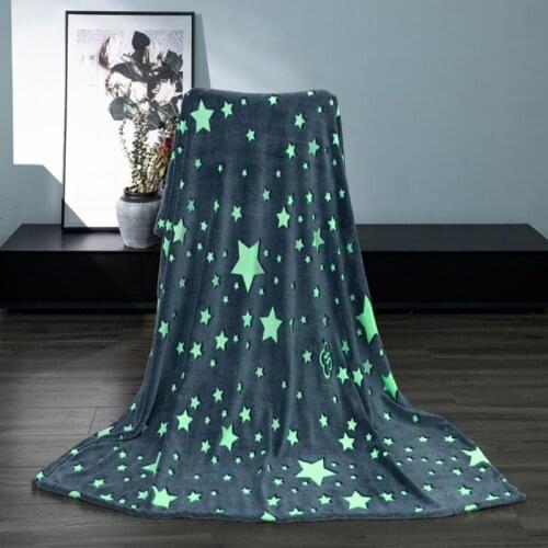 Glow in The Dark Throw Blanket, Plush Soft, Glow Throw Blanket Double -Sided Flannel Fleece Sherpa, Fun Gift for Kids