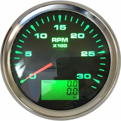 1pc 0-3000RPM Tachometers Gauges 85mm Lcd Rec Counters Tach with Odo Hour Meters RPM 0-300 Speed Ratio for Car Truck Boat Yacht