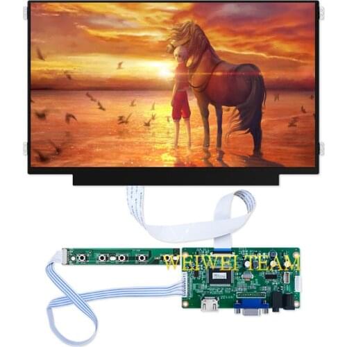 Slim Laptop Tablet Display 11.6 Inch 1366x768 IPS LCD Screen HD EDP 30 Pin VGA Controller Board Earphone for DIY Project