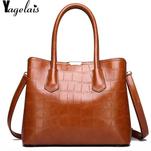 Famous Brand Women Handbags Crocodile Leather Fashion Shopper Tote Bag Female Luxury Big Shoulder Bags Handbag Bolsa Feminina