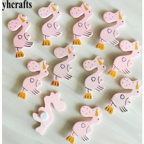 100PCS/LOT,Pink bird poultry wood stickers,Easter crafts.Kids room decoration.DIY toys,Craft material,Scrapbooking kit.Ornament