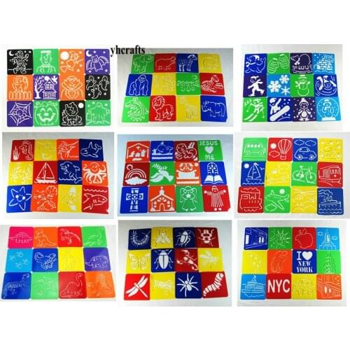 12PCS/LOT.Halloween Xmas Zoo Ocean Autumn Summer Car Insect art stencil Painting template Kindergarten arts Early learning toys