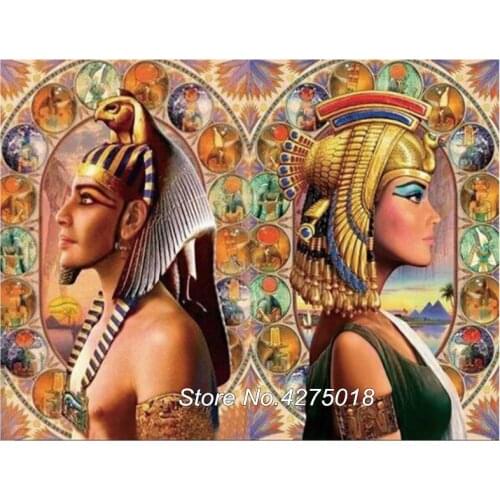 5d diy diamond painting Egyptian Queen And King embroidery diamond mosaic picture puzzle 5d cross stitch Wedding Decor YG648