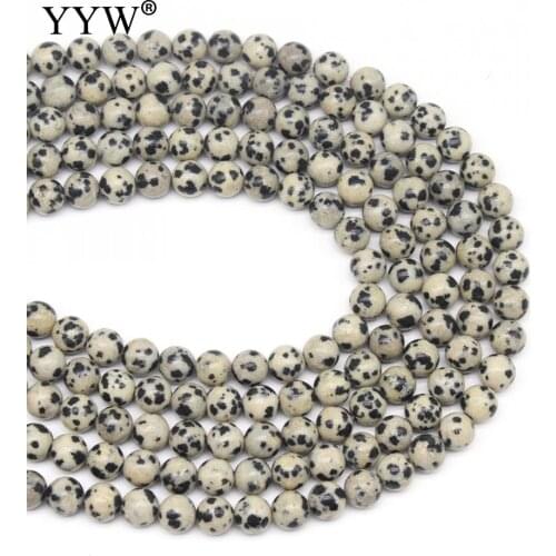 Natural Spot Beads Round Mixed Pattern Dalmatian Beads 4mm 6mm 8mm 10mm 12mm For Jewelry Handmade Making DIY Necklace Bracelet