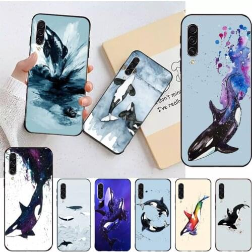 Killer Whale Orca Watercolor Phone Case For Samsung galaxy S 9 10 20 A 10 21 30 31 40 50 51 71 s note 20 j 4 2018 plus