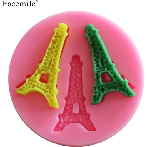 Facemile Eiffel Tower Shape 3D Silicone Mold Fondant Cake Mold Chocolate Candy Decorating Tool Kitchen Baking Bakeware Soap Mold
