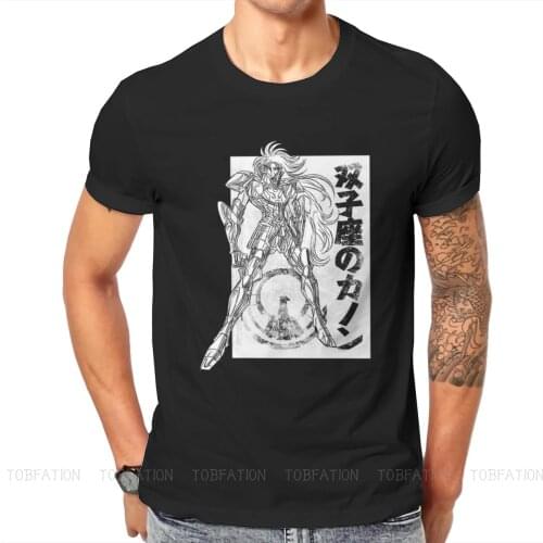Kanon no Gemini O Neck TShirt Saint Seiya Episode G Greek Mythology Pure Cotton Classic T Shirt Men Tops Fashion Oversized