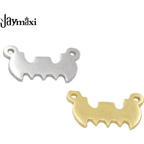 Jaymaxi Bat Charm Mirror Polished Stainless Steel Halloween DIY Jewelry Findings Necklace Bracelet Accessories 20Pieces/lot