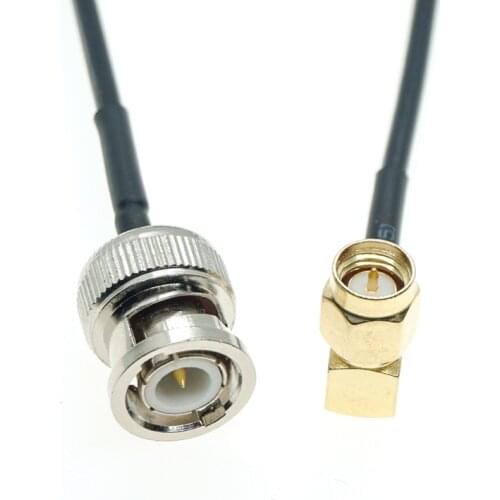 BNC Male To SMA Male Right Angle Connector Adapter Rf Pigtail Coaxial Rg174 Jumper Cable