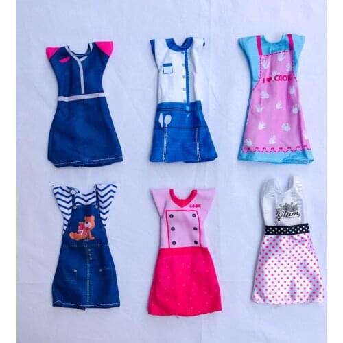 New Arrive Fashion Dress 5 Items/ Lot Clothes For Barbie Game Wear Outfit Tops Pants 30 Cm Miniature Accessories DIY Gifts Girls