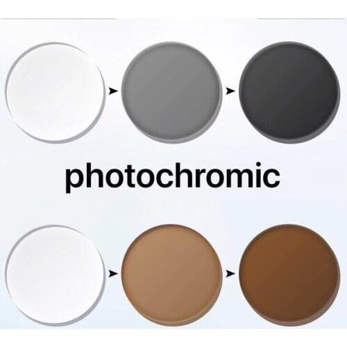 BAUS Photochromic grey and brown Anti Radiation Protection Optic Lens Thin Aspheric HMC Prescription Lens Myopia Glasses