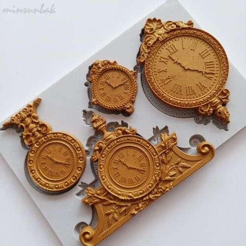 Minsunbak New Cake Tools Clock Watch Silicone Mold Fondant Mold Chocolate Gumpaste Mould Sugarcraft