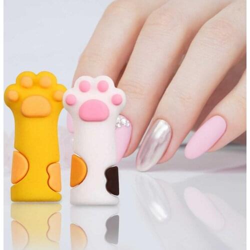 Nail Tool Kit Dead Curticle Tweezers Cap Silicone Nipper Cute Cat Paw Protective Cover Sleeve for Nail Cuticle Trimmer Nipper