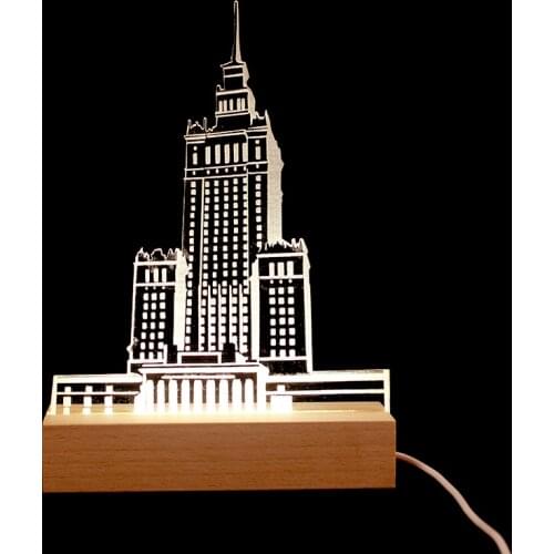 3d World Famous Building Night Light Custom Pattern Size Luminous Acrylic Board Personalized Advertising Plaque