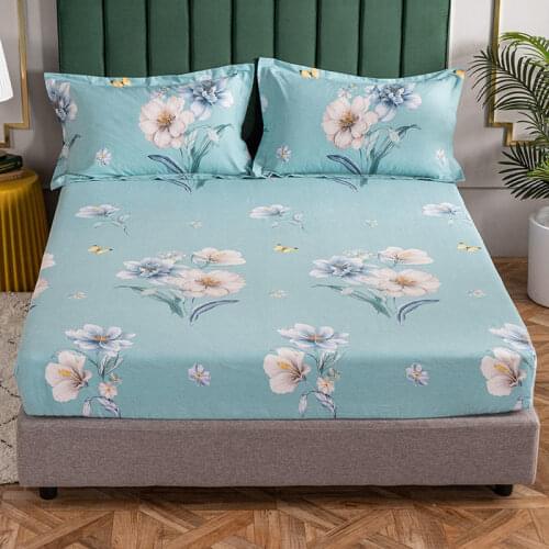 New Bedding Thicken Warm Mattress Cover Brushed Bed Sheets Winter Fitted Sheets Printing Protector Bedspread