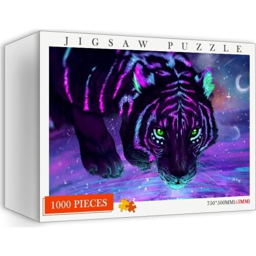 Quality Puzzle 1000 Pieces Creative Animal Pattern Wooden Jigsaw Puzzles Adults Puzzle Lion Tigher 1000 Pieces Customized Puzzle