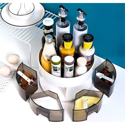 Lazy Susan Turntable Cabinet Organizer 2 Tier 360 Degree Rotating Spice Rack Nonslip Spice Jar Display Stand