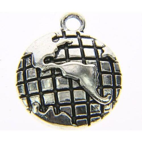 Tibetan silver plated America map charm pendants 12pcs EF3523