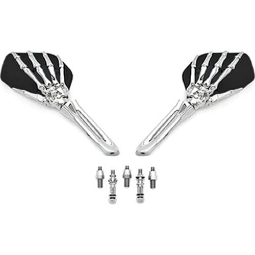 Brand NEW Black/Chrome Custom Motorcycle Skeleton Mirrors For Honda Gold Wing Goldwing 1200 1500 1800