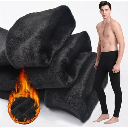 Thermal Underwear For Men Winter Long Johns Thick Fleece Leggings Wear In Cold Weather Big Size XL To 6XL Villus Long Johns Men