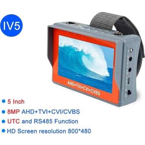 5 inch 8MP cctv tester camera cctv video tester AHD Tester monitor TVI CVI CVBS portable Monitor Support UTC PTZ tester cameras
