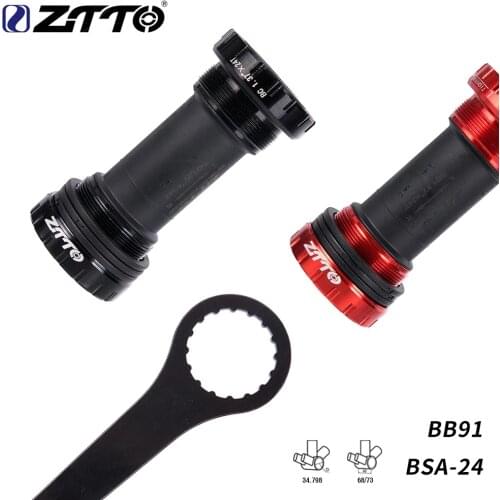 ZTTO BB91 Bicycle Bottom Bracket Sealed Bearing Thread Type 68 73 mm BSA68 Shell 24mm spline Axis MTB Road Bike Waterproof