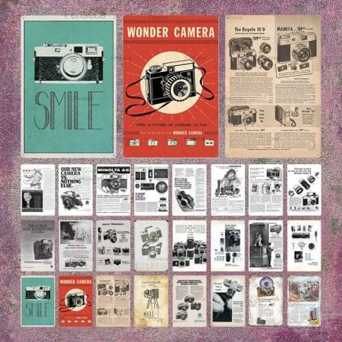 Camera Vintage Metal Tin Sign Iron Poster Plaque Wall Art Decor For Man Cave Club Bar Living Room Modern Home Decoration
