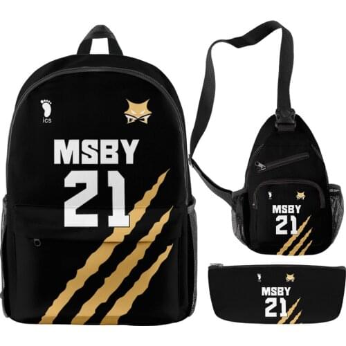 Japan Anime Backpack Bag 3d Haikyuu Cosplay Karasuno High School Student Shoulder Bag Rucksack Travel Bags Bag Kids