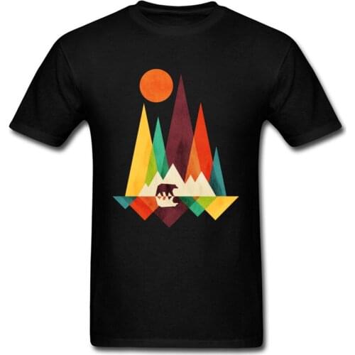 Street Tshirts O-Neck Mountain Bear Geometric T Shirt For Men Shih Tzu Mens Tops T Shirt Sunset Yakuza Tee-Shirt Top Quality