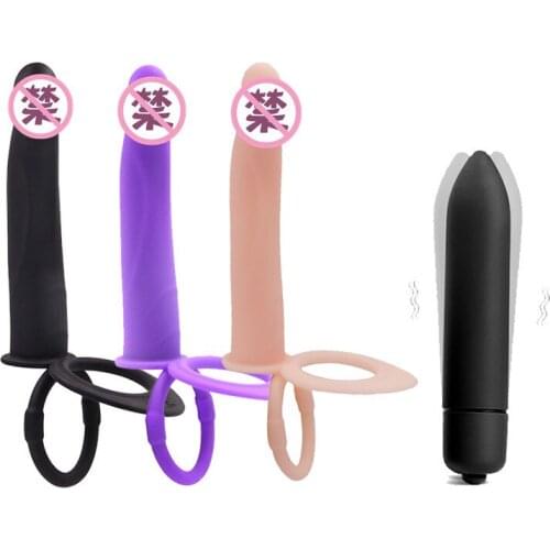 10speed Vibrating Double Penetration Strapon Anal Dildo strap on dildo sex toy for couple adult games vibrator sex toy