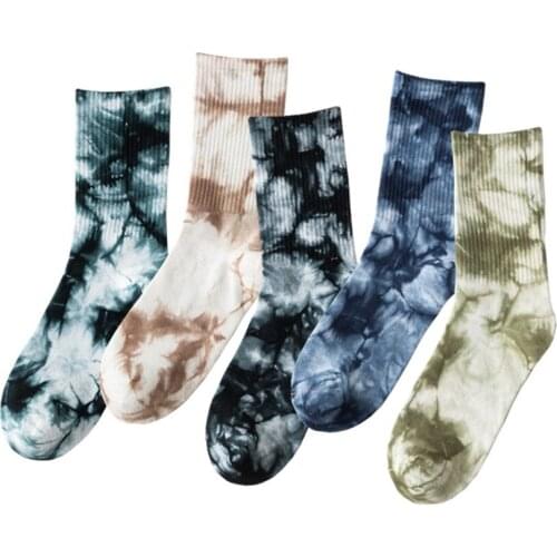 2021 New fashion Tie-dye Socks breathable Cotton socks YZ-S-DRY-0003 Running Hiking Basketball Long Recycle Socks