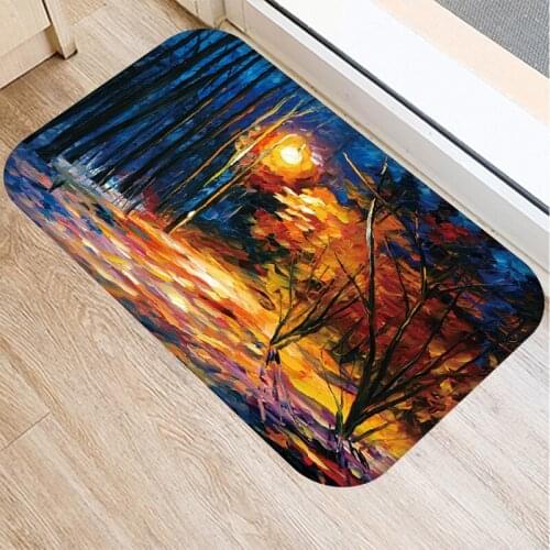 40x60cm vintage tree leaf print Floor Mat Bathroom Mat Slip Door Bath Pad Rug Living Room Kitchen Carpet Home Decor Scenic