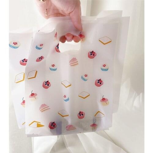 50pcs Plastic Cake Baking Cupcake Packing Bag Party Favor Bags For Candy Cookie Gift Box Packaging Bag