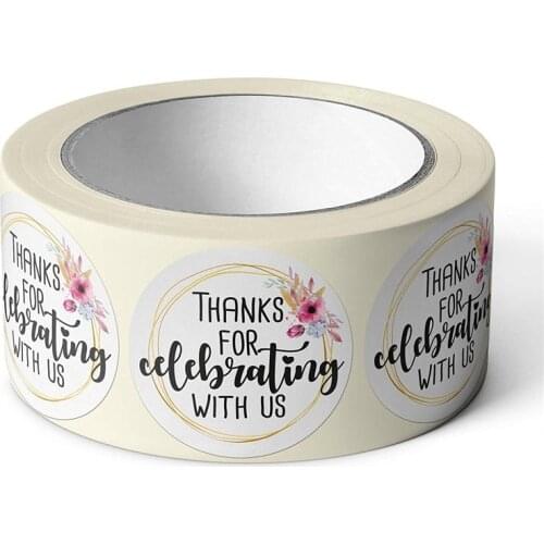 500pcs 1 inch Thank You for Celebrating with Us Stickers Seal Labelsfor Gift Card Business Package Thank You Labels Scrapbooking