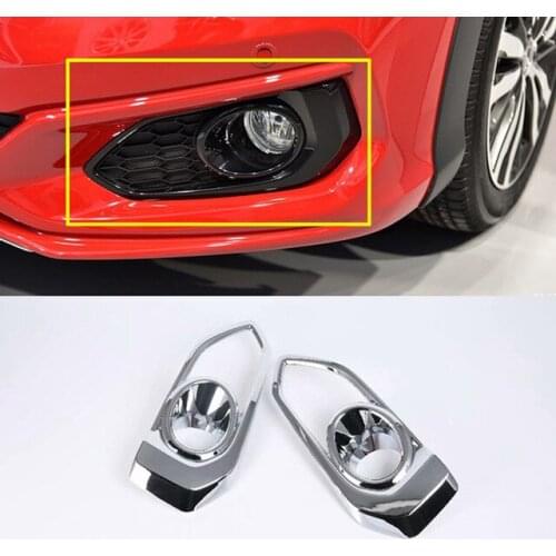 ABS Chrome For Honda FIT Jazz 2017 2018 Car front fog lamp Decoration frame Cover Trim accessories car styling 2pcs