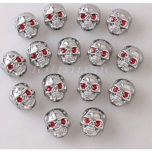 Guitar Skull Knobs 15Pcs Control Electric Guitar Knobs Chrome Black Gold