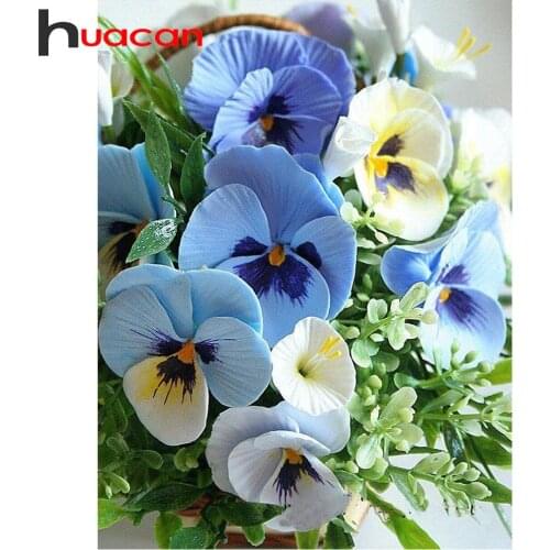 Huacan Diamond Painting Sale Flowers Rhinestones Pictures Diamonds Mosaic Cross Stitch Diamond Embroider Full Square Decoration