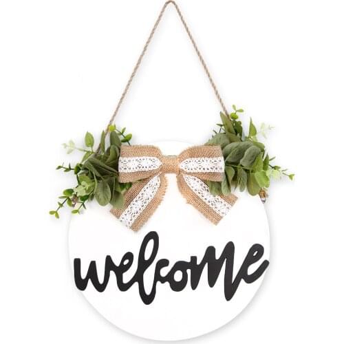 Retro Wooden Linen Lace Bow Welcome Card Wedding Birthday Party Decoration Card Vintage Room Decor Room Decoration Accessories