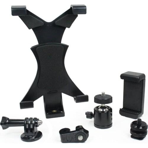 Locking Ball Head, Tablet & Phone Mount, Tripod Adapter, & Hot Shoe Adapter DLSR