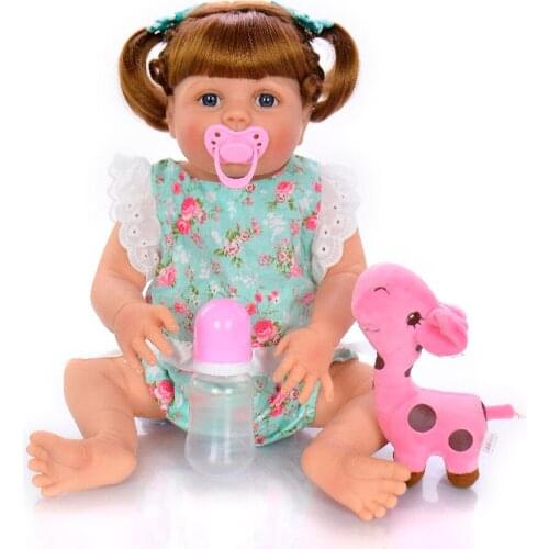 DollMai 55CM newborn bebe doll reborn baby girl doll in tan skin full body silicone Bath toy lol dolls Xmas Gfit